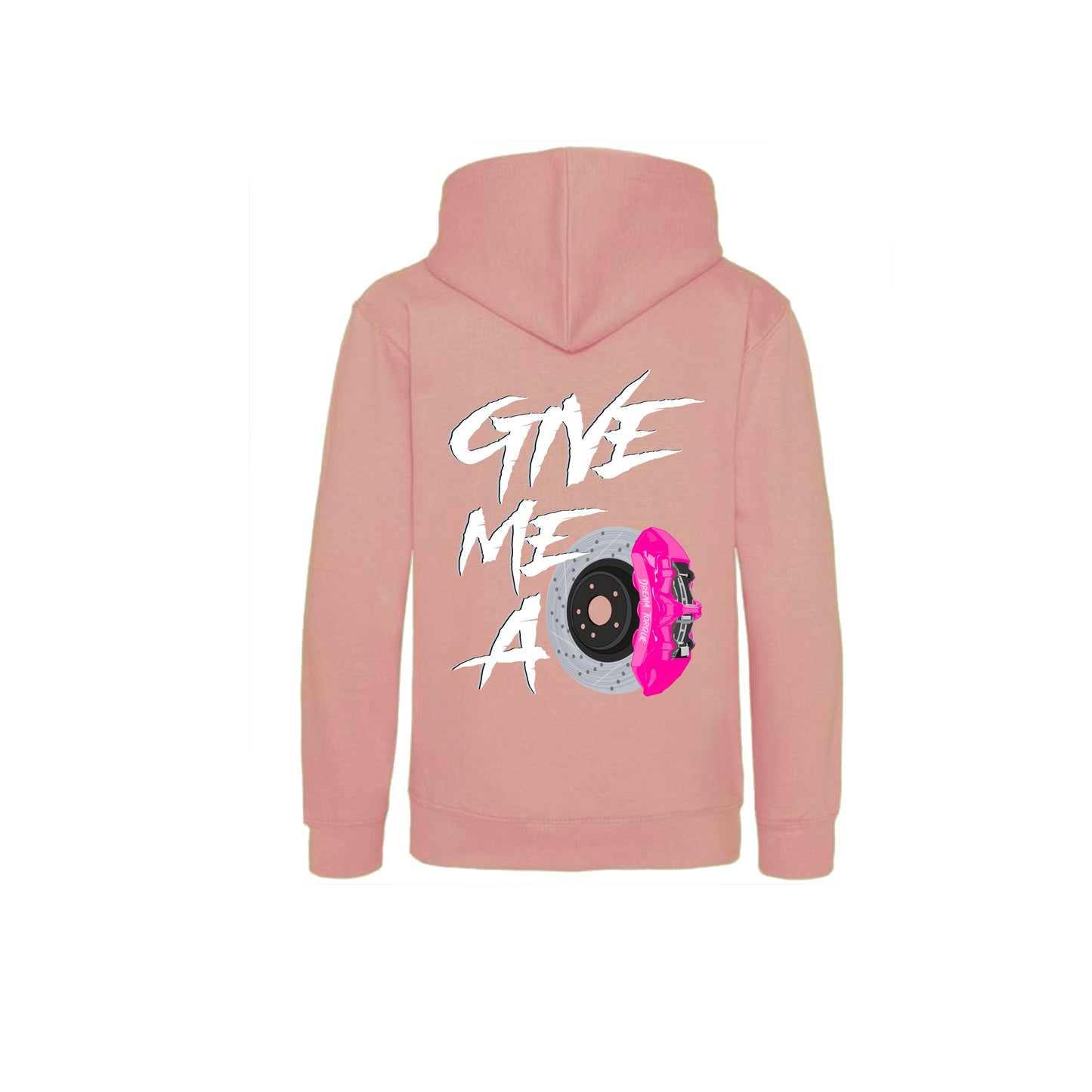 Kids "Give Me A Brake" Hoodie Baby Pink