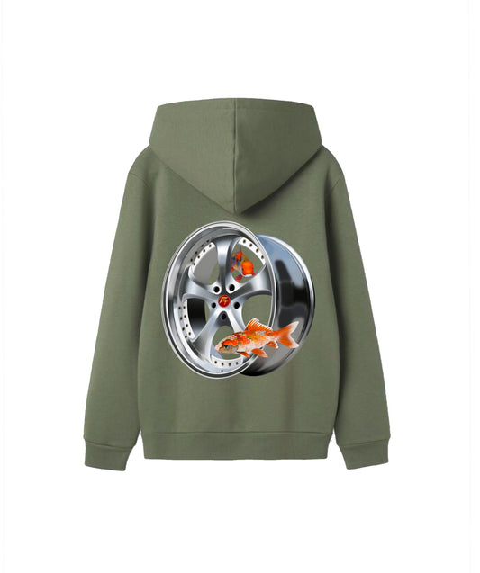 Kids "Chrome Fin-ish" Khaki Green Hoodie